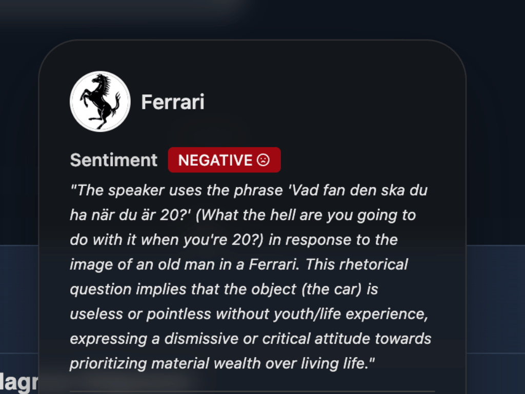 Sentiment analysis on spoken content